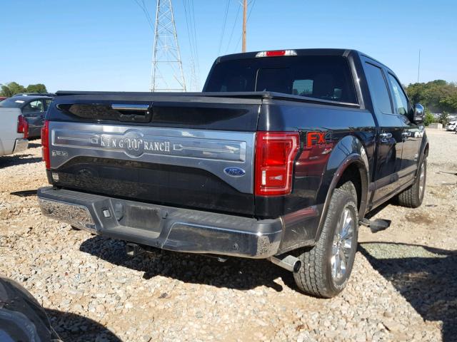 1FTEW1EG9FFB20823 - 2015 FORD F150 SUPER BLACK photo 4