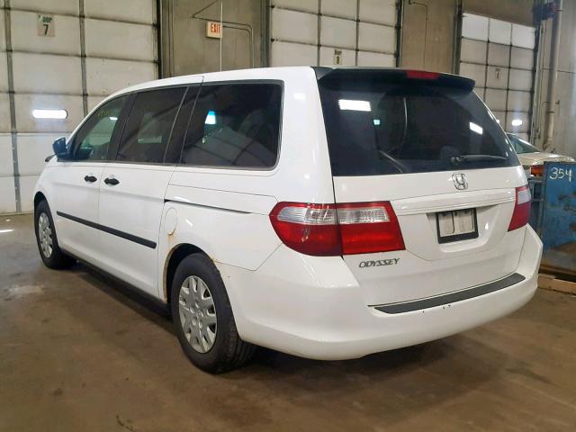 5FNRL38216B106943 - 2006 HONDA ODYSSEY LX WHITE photo 3