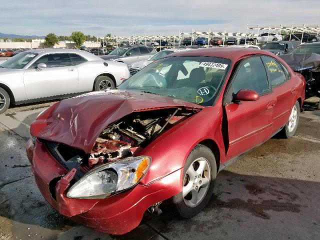 1FAFP55U61A281298 - 2001 FORD TAURUS SES RED photo 2