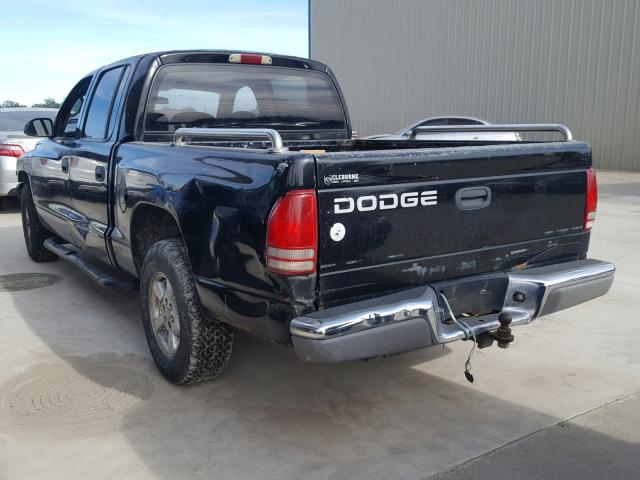 1B7HL38X92S501005 - 2002 DODGE DAKOTA QUA BLACK photo 3