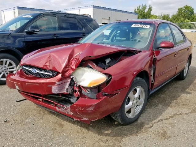 1FAFP55S62G117613 - 2002 FORD TAURUS SES RED photo 2