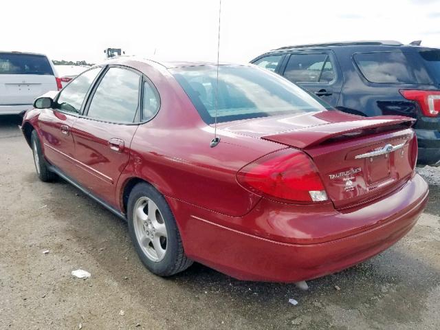 1FAFP55S62G117613 - 2002 FORD TAURUS SES RED photo 3