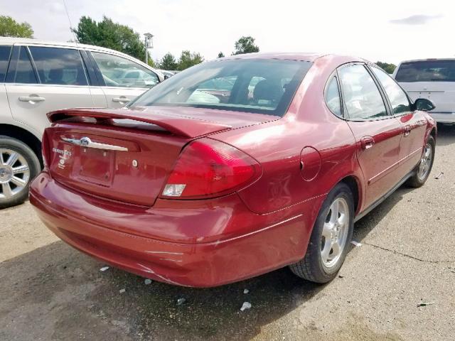 1FAFP55S62G117613 - 2002 FORD TAURUS SES RED photo 4