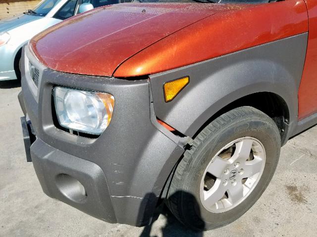 5J6YH28553L047447 - 2003 HONDA ELEMENT EX ORANGE photo 9