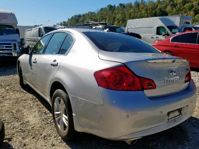 JN1CV6AR5BM411682 - 2011 INFINITI G37 SILVER photo 3