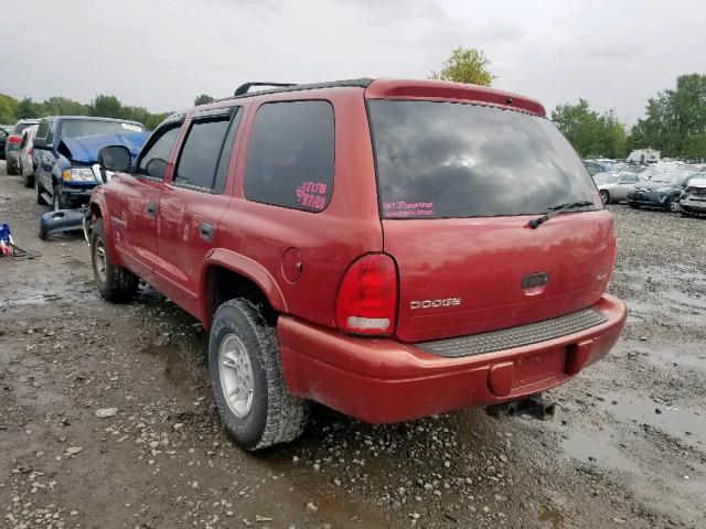 1B4HS28Y4XF609020 - 1999 DODGE DURANGO MAROON photo 3