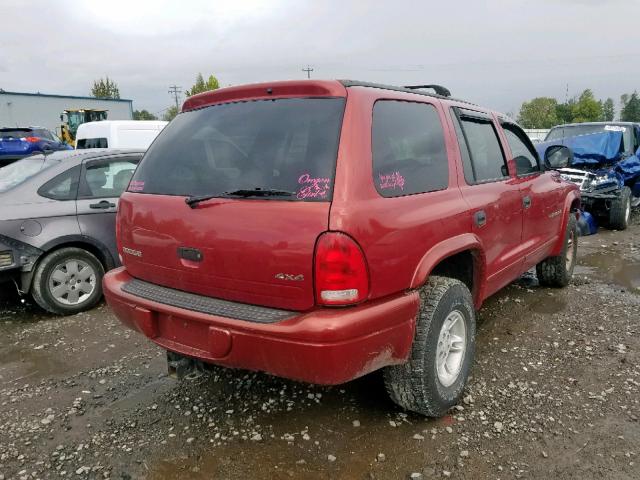 1B4HS28Y4XF609020 - 1999 DODGE DURANGO MAROON photo 4