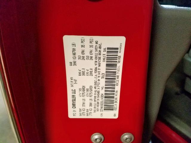 1D7HA18228J143894 - 2008 DODGE RAM 1500 S RED photo 10