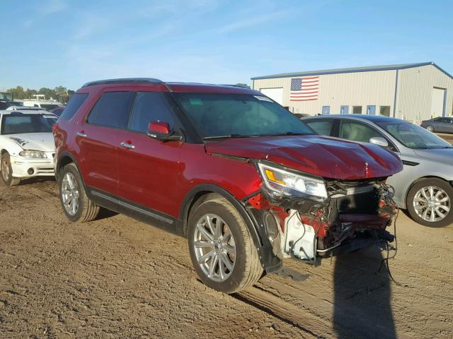 1FM5K8F86GGC15407 - 2016 FORD EXPLORER L MAROON photo 1