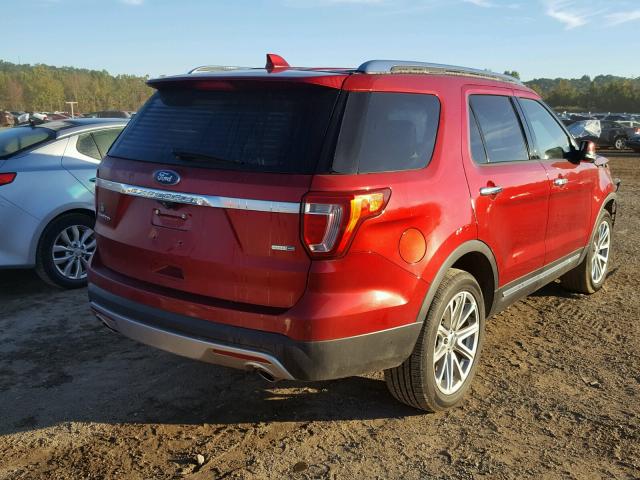 1FM5K8F86GGC15407 - 2016 FORD EXPLORER L MAROON photo 4