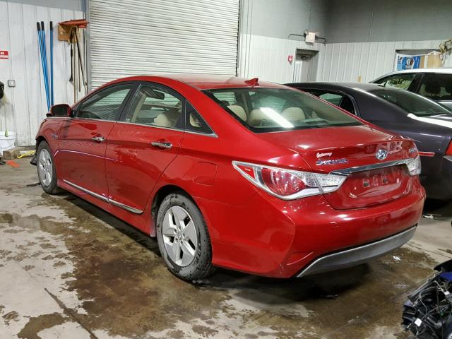 KMHEC4A41CA022945 - 2012 HYUNDAI SONATA HYB RED photo 3