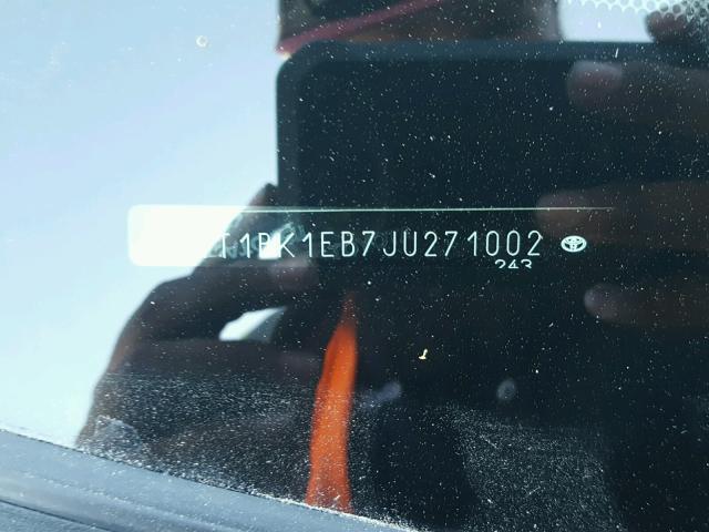 4T1BK1EB7JU271002 - 2018 TOYOTA AVALON XLE SILVER photo 10