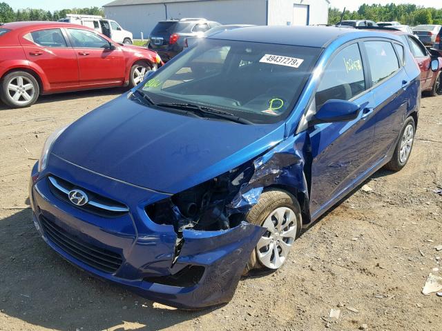 KMHCT5AE3FU219365 - 2015 HYUNDAI ACCENT GS BLUE photo 2