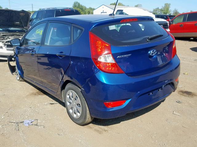 KMHCT5AE3FU219365 - 2015 HYUNDAI ACCENT GS BLUE photo 3