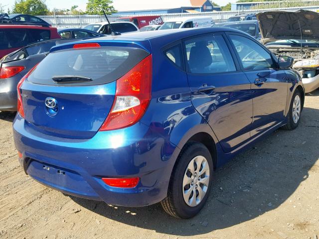 KMHCT5AE3FU219365 - 2015 HYUNDAI ACCENT GS BLUE photo 4