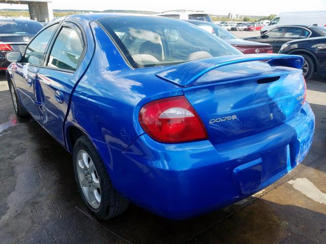 1B3ES56C24D578597 - 2004 DODGE NEON SXT BLUE photo 3