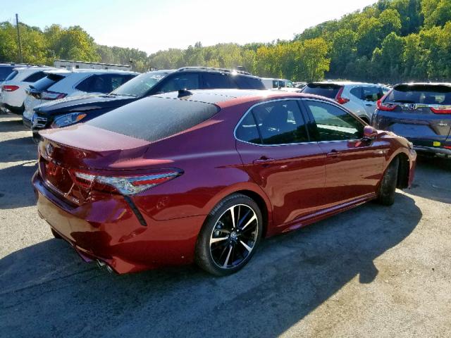 4T1BZ1HK6JU505346 - 2018 TOYOTA CAMRY XSE RED photo 4