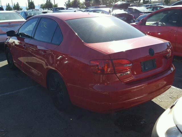 3VW2K7AJ4DM219790 - 2013 VOLKSWAGEN JETTA BASE Կարմիր լուսանկար 3