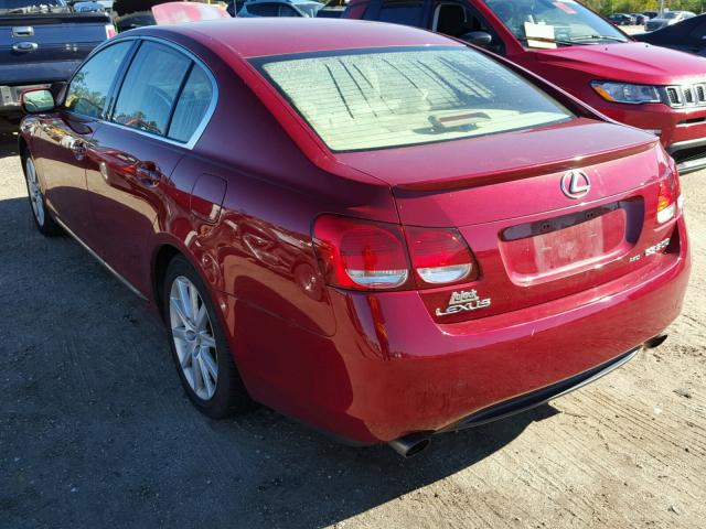 JTHCH96S660013684 - 2006 LEXUS GS GENERAT MAROON photo 3