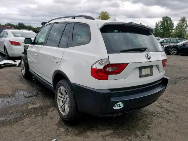 WBXPA93425WD12071 - 2005 BMW X3 3.0I WHITE photo 3