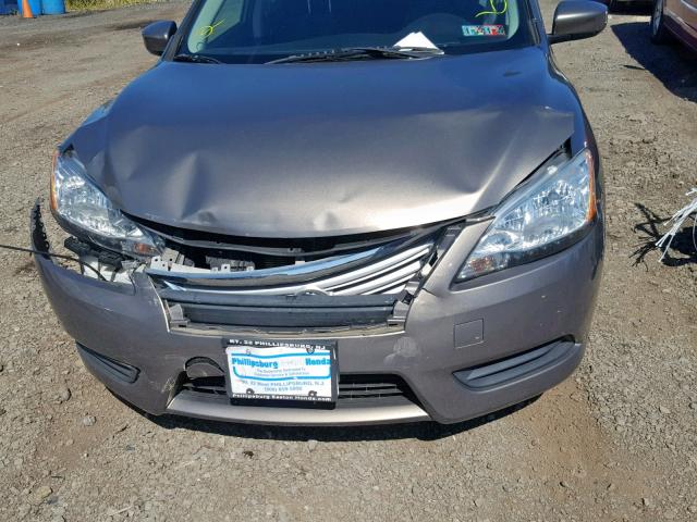 3N1AB7AP1FL630935 - 2015 NISSAN SENTRA S GRAY photo 9