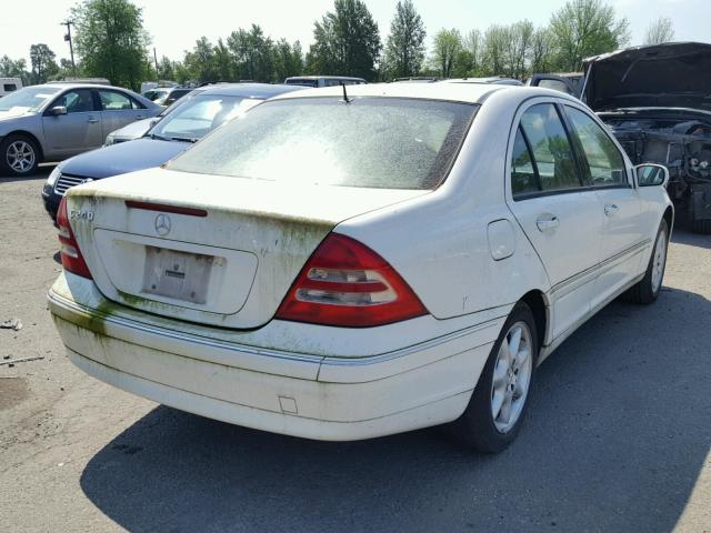 WDBRF61J92F287269 - 2002 MERCEDES-BENZ C 240 WHITE photo 4