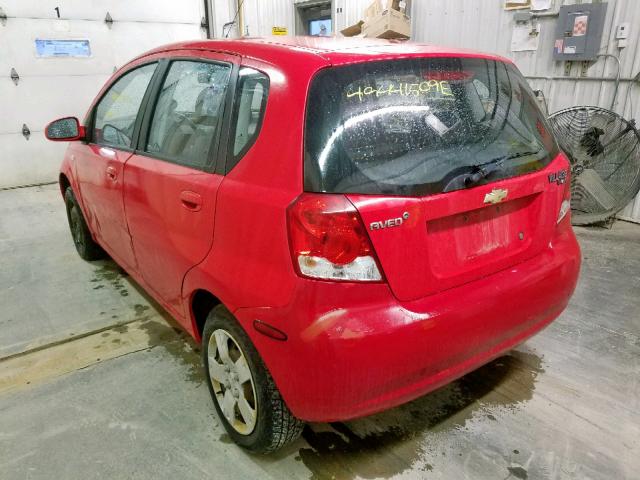 KL1TD66627B757049 - 2007 CHEVROLET AVEO BASE Qırmızı foto 3