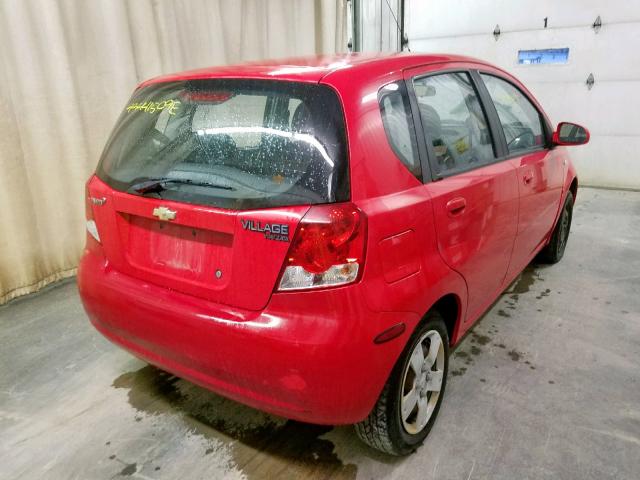 KL1TD66627B757049 - 2007 CHEVROLET AVEO BASE Qırmızı foto 4