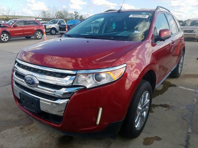 2FMDK3JC1DBB64315 - 2013 FORD EDGE SEL RED photo 2