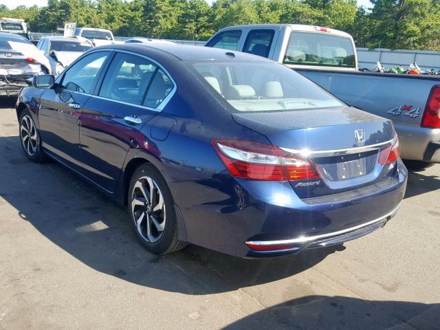 1HGCR2F83GA028070 - 2016 HONDA ACCORD EXL BLUE photo 3