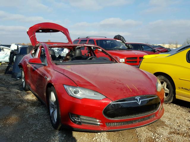 5YJSA1H25FF098034 - 2015 TESLA MODEL S 85 RED photo 1