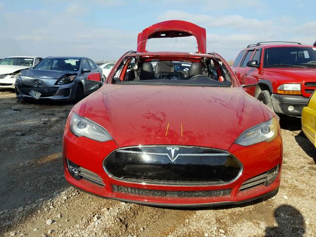 5YJSA1H25FF098034 - 2015 TESLA MODEL S 85 RED photo 7