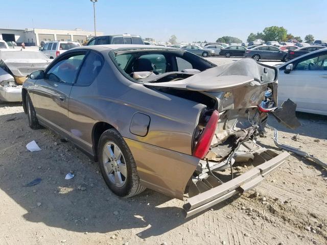 2G1WM15K569295456 - 2006 CHEVROLET MONTE CARL ყავისფერი ფოტო 3