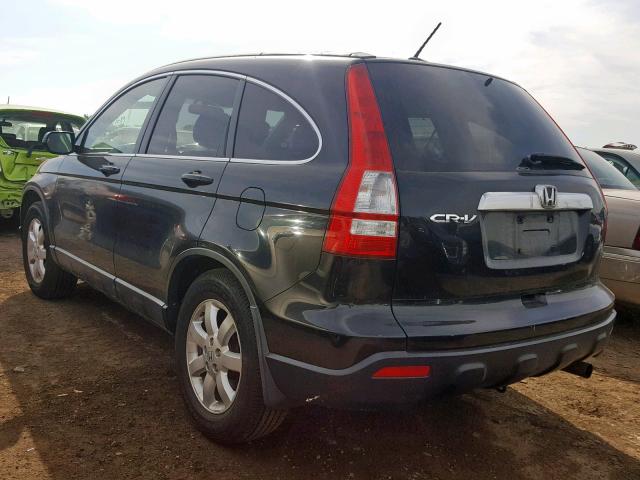 JHLRE48777C105373 - 2007 HONDA CR-V EXL BLACK photo 3