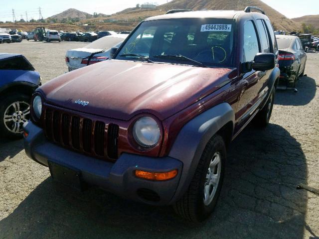 1J4GK48K53W689955 - 2003 JEEP LIBERTY SP MAROON photo 2