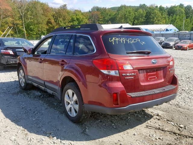 4S4BRDKC3B2354806 - 2011 SUBARU OUTBACK 3. RED photo 3