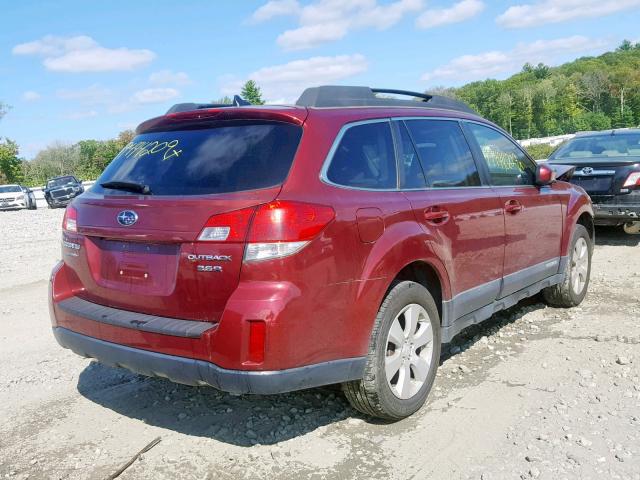 4S4BRDKC3B2354806 - 2011 SUBARU OUTBACK 3. RED photo 4