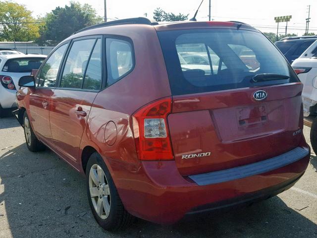 KNAFG526887179201 - 2008 KIA RONDO LX RED photo 3