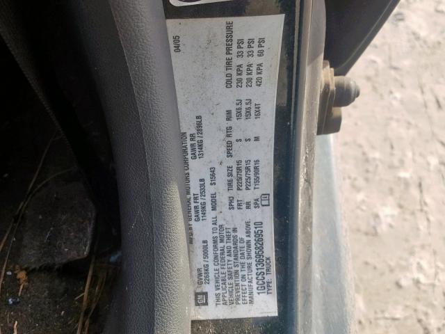 1GCCS136958269510 - 2005 CHEVROLET COLORADO GREEN photo 10