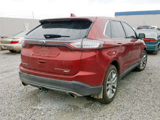 2FMPK4K95GBB27066 - 2016 FORD EDGE TITAN RED photo 4