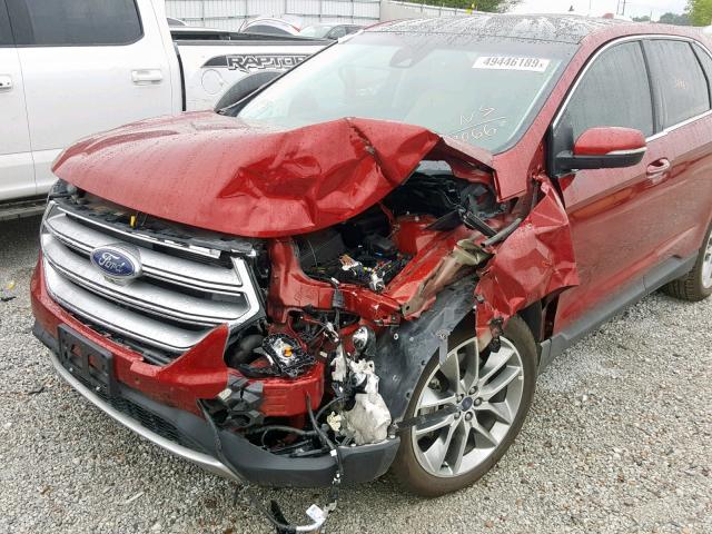 2FMPK4K95GBB27066 - 2016 FORD EDGE TITAN RED photo 9