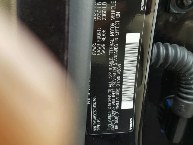 YV1AH992791102189 - 2009 VOLVO S80 T6 BLACK photo 10