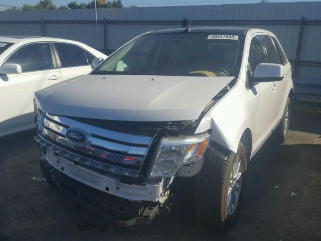 2FMDK38C89BA60031 - 2009 FORD EDGE SEL WHITE photo 2