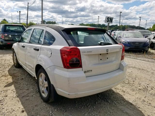 1B3HB48B37D369188 - 2007 DODGE CALIBER SX WHITE photo 3