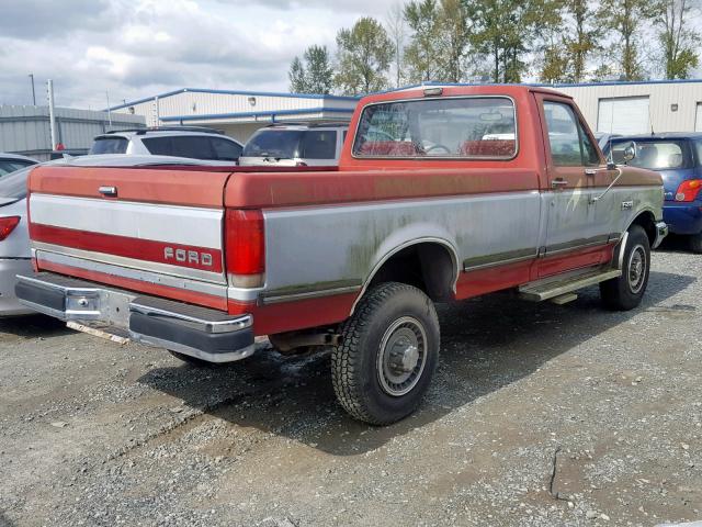 1FTHF26G9KPB11822 - 1989 FORD F250 RED photo 4