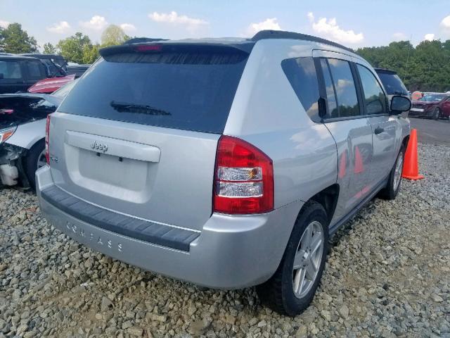 1J8FF47W07D278774 - 2007 JEEP COMPASS SILVER photo 4