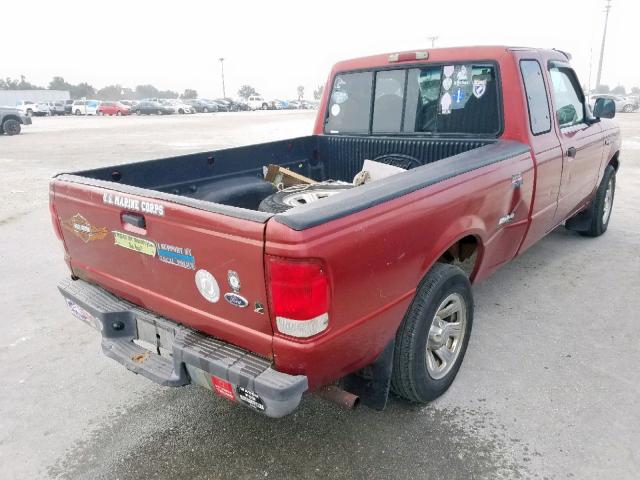 1FTYR14V8YTA21838 - 2000 FORD RANGER SUP BURGUNDY photo 4