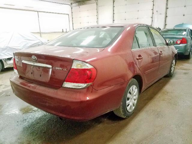 4T1BE32K55U094558 - 2005 TOYOTA CAMRY LE RED photo 4