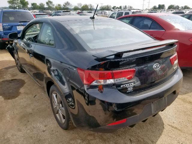 KNAFU6A20C5592201 - 2012 KIA FORTE EX BLACK photo 3