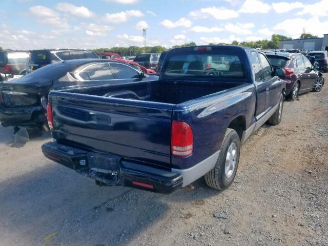 1B7GL22X7YS593044 - 2000 DODGE DAKOTA BLUE photo 4